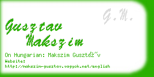 gusztav makszim business card